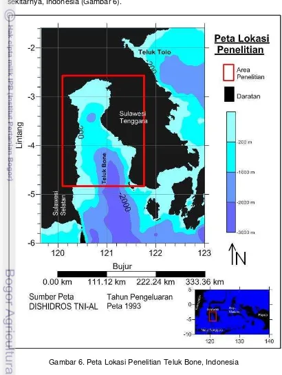 Gambar 6. Peta Lokasi Penelitian Teluk Bone, Indonesia 