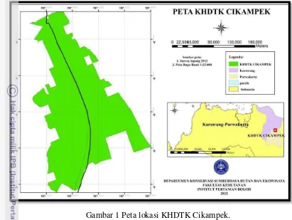 Gambar 1 Peta lokasi KHDTK Cikampek. 