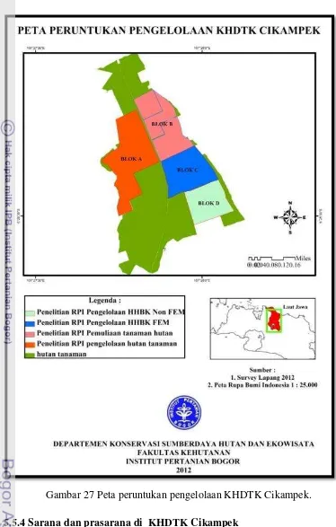 Gambar 27 Peta peruntukan pengelolaan KHDTK Cikampek. 