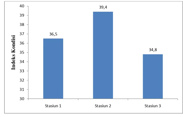 Gambar 8. Grafik Indeks Kondisi Kerang di setiap stasiun 