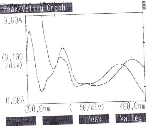 Tabel 4.9 Hasil spektrum dalam metanol ditambah natrium asetat/asam borat 