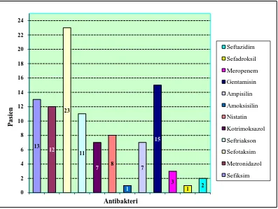 Gambar 4.1 Gambaran Jenis dan Jumlah Penggunaan Antibakteri 