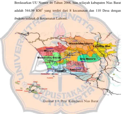 Gambar 1.1. Peta  Kabupaten Nias Barat