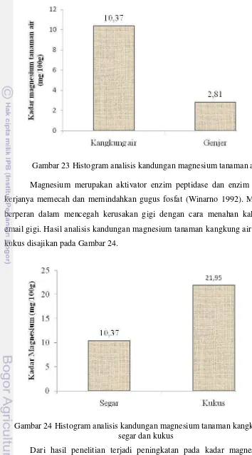 Gambar 23 Histogram analisis kandungan magnesium tanaman air 