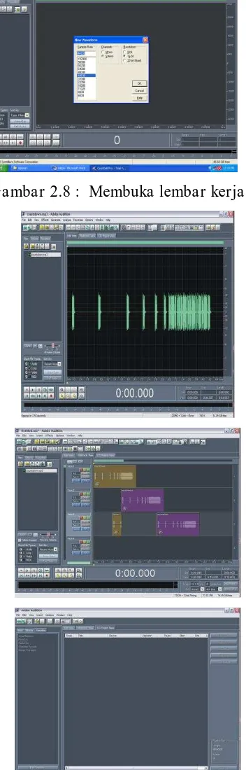 Gambar 2.9 : Waveform View  (Atas ), Multi Track View ( 