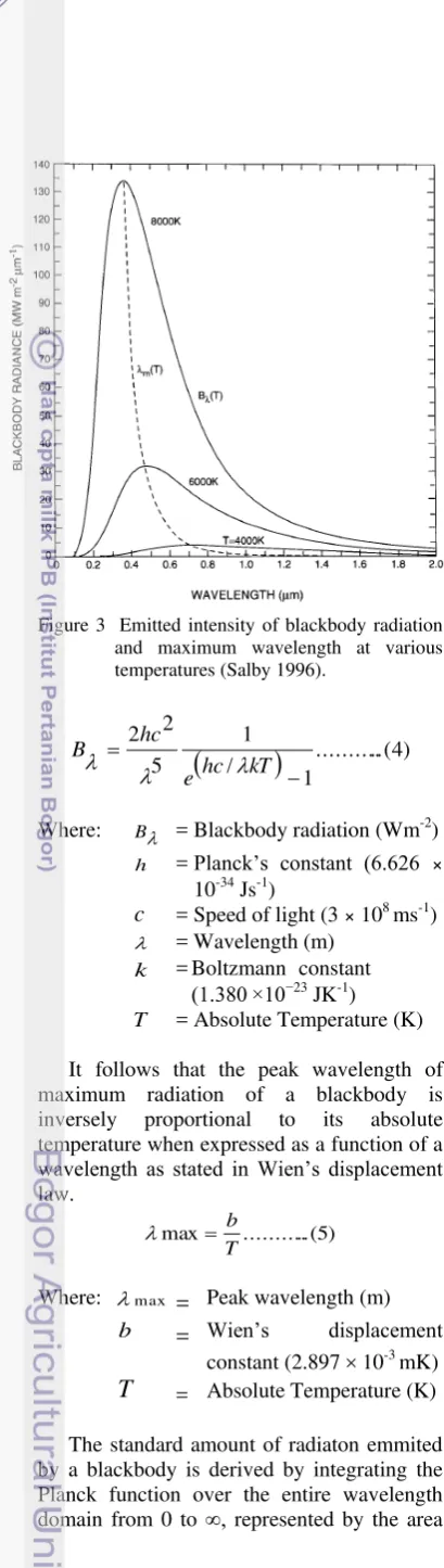 Figure 3  Emitted intensity of blackbody radiation 