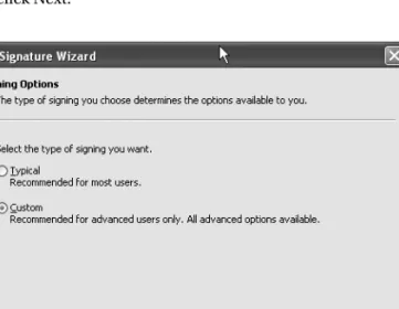 Figure 1-3. The Sign Tool’s Signing Options screen