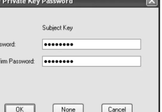 Figure 1-7. The Certificate Creation tool requests a password when creating file-based private keys.