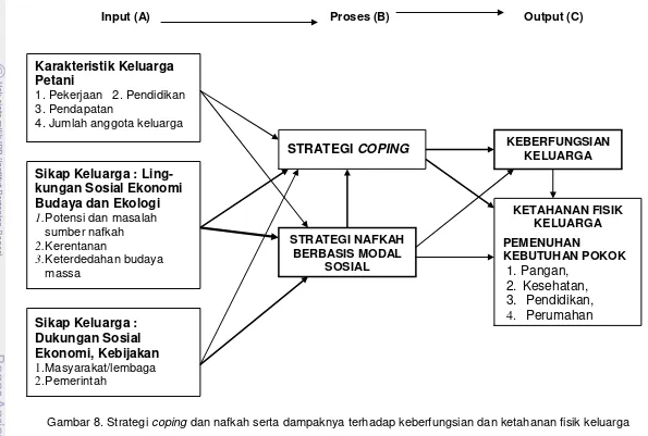 Gambar 8. Strategi coping dan nafkah serta dampaknya terhadap keberfungsian dan ketahanan fisik keluarga 