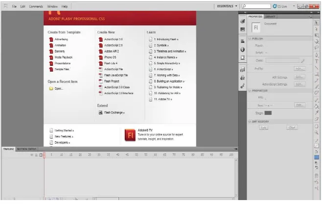 Gambar 1. Tampilan dari program Adobe Flash CS 5 