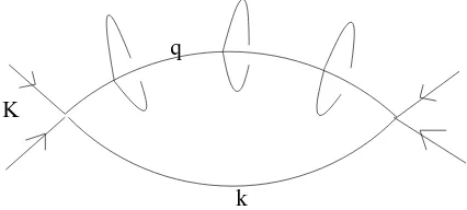 Figure 2. A nonplanar graph obtained from the insertions of several planar irregular tadpole graphslike the one of Fig