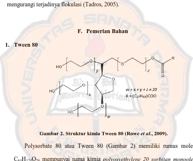 Gambar 2. Struktur kimia Tween 80 (Rowe et al., 2009).  