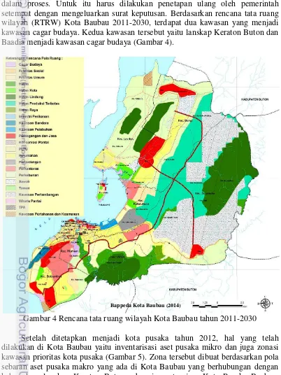Gambar 4 Rencana tata ruang wilayah Kota Baubau tahun 2011-2030 
