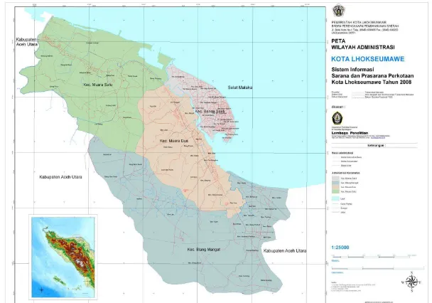 Gambar 4.1  Peta Lokasi Penelitian di Kota Lhokseumawe Tahun 2012 