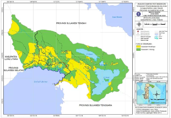 Gambar 10 Peta rencana fungsi kawasan (RTRW) Kabupaten Luwu Timur 