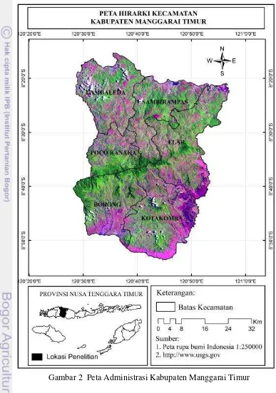 Gambar 2  Peta Administrasi Kabupaten Manggarai Timur 