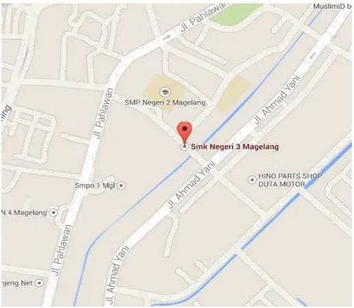 Gambar 1. Peta Lokasi SMK Negeri 3 Magelang 