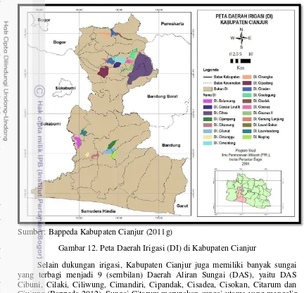 Gambar 12. Peta Daerah Irigasi (DI) di Kabupaten Cianjur 