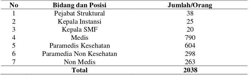 Tabel 1. Komposisi Sumber Daya dan Jabatan pada RSUP. H. Adam Malik 