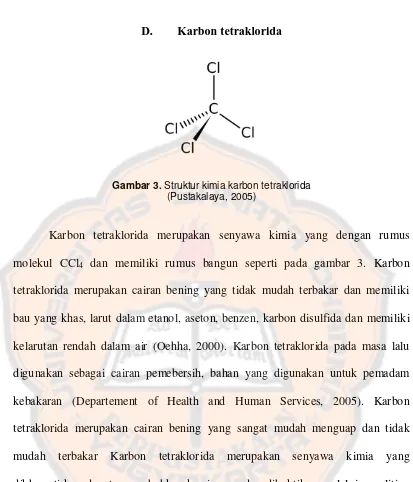 Gambar 3. Struktur kimia karbon tetraklorida 