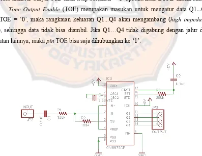 Gambar 2.3. Rangkaian DTMF decoder CM8870 [17] 