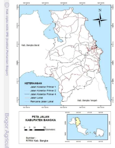 Gambar 7 Jaringan jalan Kabupaten Bangka 