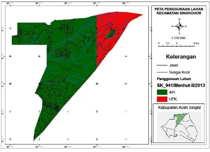 Gambar 5. Peta Penggunaan Lahan SK 941/Menhut-II/2013 Kecamatan Singkohor 