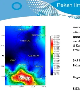 Gambar 3. Mikrozonasi indeks kerentanan seismik (Kg) di Kabupaten Kulon Progo. 