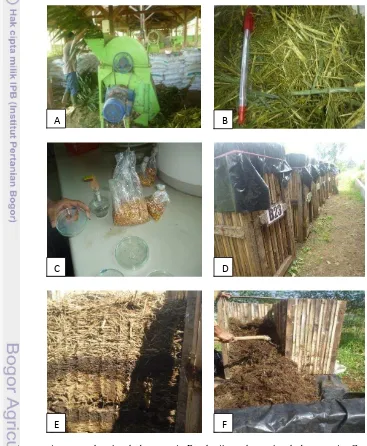 Gambar 2.  Proses pencacahan dan pengomposan pelepah daun kelapa sawit 