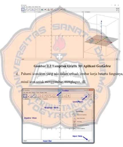 Gambar 2.2 Tampilan Grafik 3D Aplikasi GeoGebra 