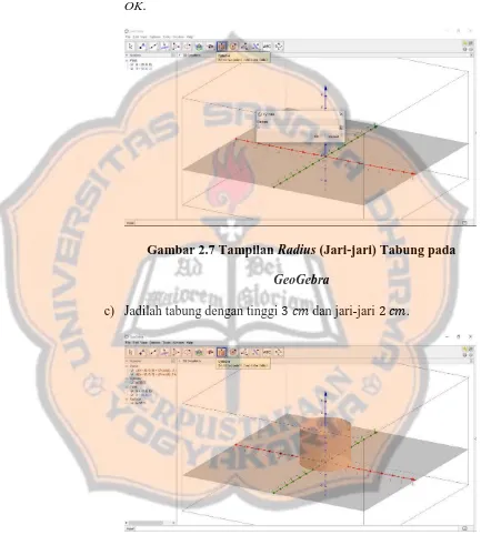 Gambar 2.7 Tampilan Radius (Jari-jari) Tabung pada 