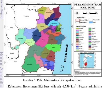 Gambar 5  Peta Administrasi Kabupaten Bone 