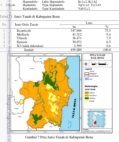 Gambar 7 Peta Jenis Tanah di Kabupaten Bone 