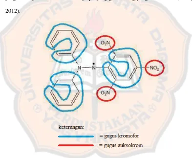 Gambar 6. Gugus kromofor dan auksokrom DPPH 