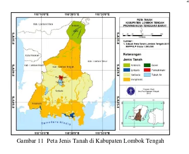 Gambar 11  Peta Jenis Tanah di Kabupaten Lombok Tengah 