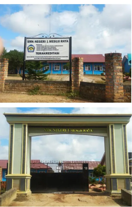 Foto 1. Gerbang pintu masuk SMK Negeri 1 Mesuji Raya. 
