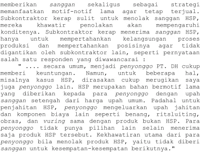 Tabel 5 Perbedaan produk HSP dan NonHSP 