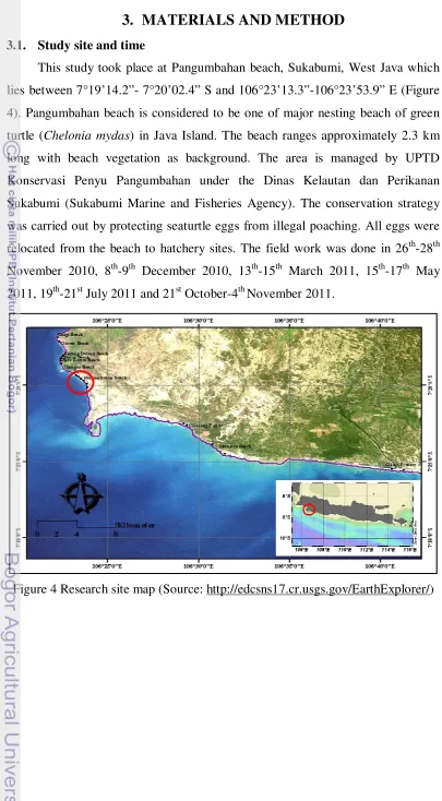 Figure 4 Research site map (Source: http://edcsns17.cr.usgs.gov/EarthExplorer/) 