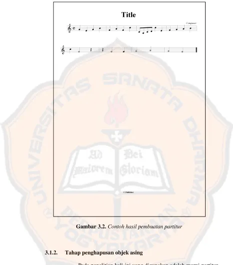Gambar 3.2. Contoh hasil pembuatan partitur 