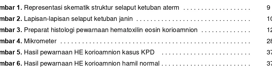 Gambar 1. Representasi skematik struktur selaput ketuban aterm  . . . . . . . . . . . 