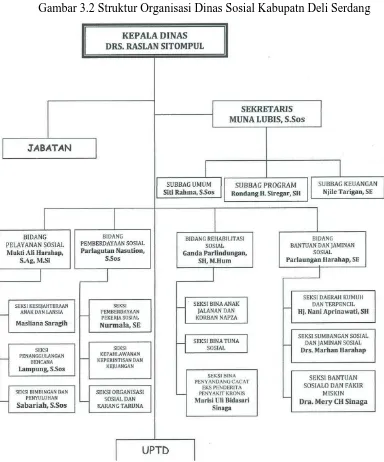 Gambar 3.2 Struktur Organisasi Dinas Sosial Kabupatn Deli Serdang 