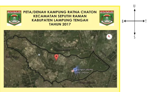 Gambar 3. Data dokumentasi Sketsa Lokasi Desa Ratna Chaton yang diperoleh pada  Tanggal 21 Juni 2018 