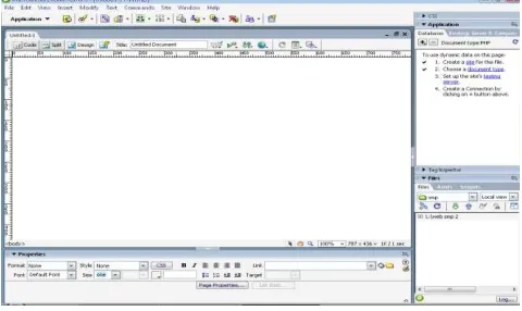 Gambar 2.1  Tampilan Dreamweaver  