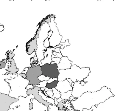 Fig. 2.4 Availability of added lipids of animal origin, in 12 DAFNE countries, around 1990 (g/person/day)