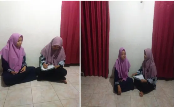 Foto  3  :  Penulis  melakukan  wawancara  kepada  remaja  putri  yang  bernama Risa Latus Solikhah pada tanggal  15 Mei 2019  pada pukul 19: 