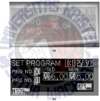 Gambar 4.10. Set Program (a). Layar HMI (b). Program  HMI  