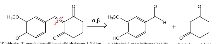 Gambar 3. Analisis diskoneksi senyawa 2-(4’-hidroksi-3’-metoksibenzilidena)