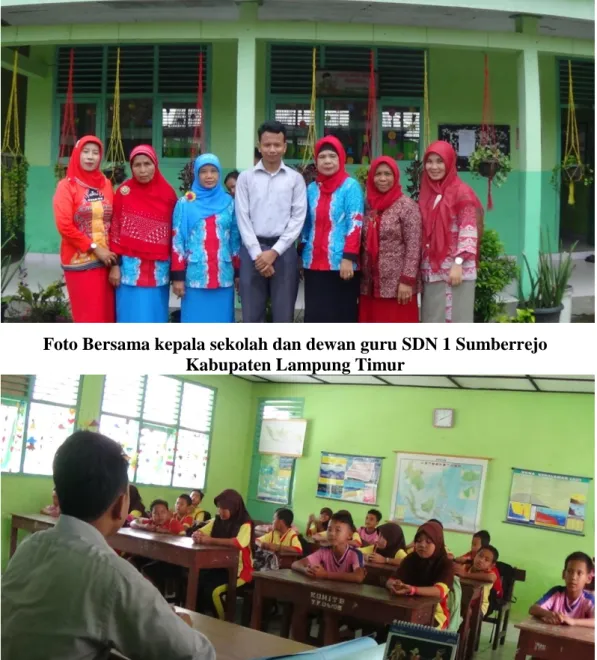 Foto Bersama kepala sekolah dan dewan guru SDN 1 Sumberrejo  Kabupaten Lampung Timur 