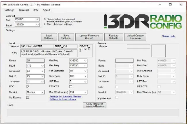 Gambar 3.7 Tampilan 3DRRadio Config 1.3.1 setelah di Load Setting 
