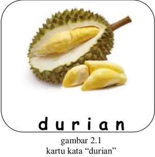 gambar 2.1  kartu kata “durian” 